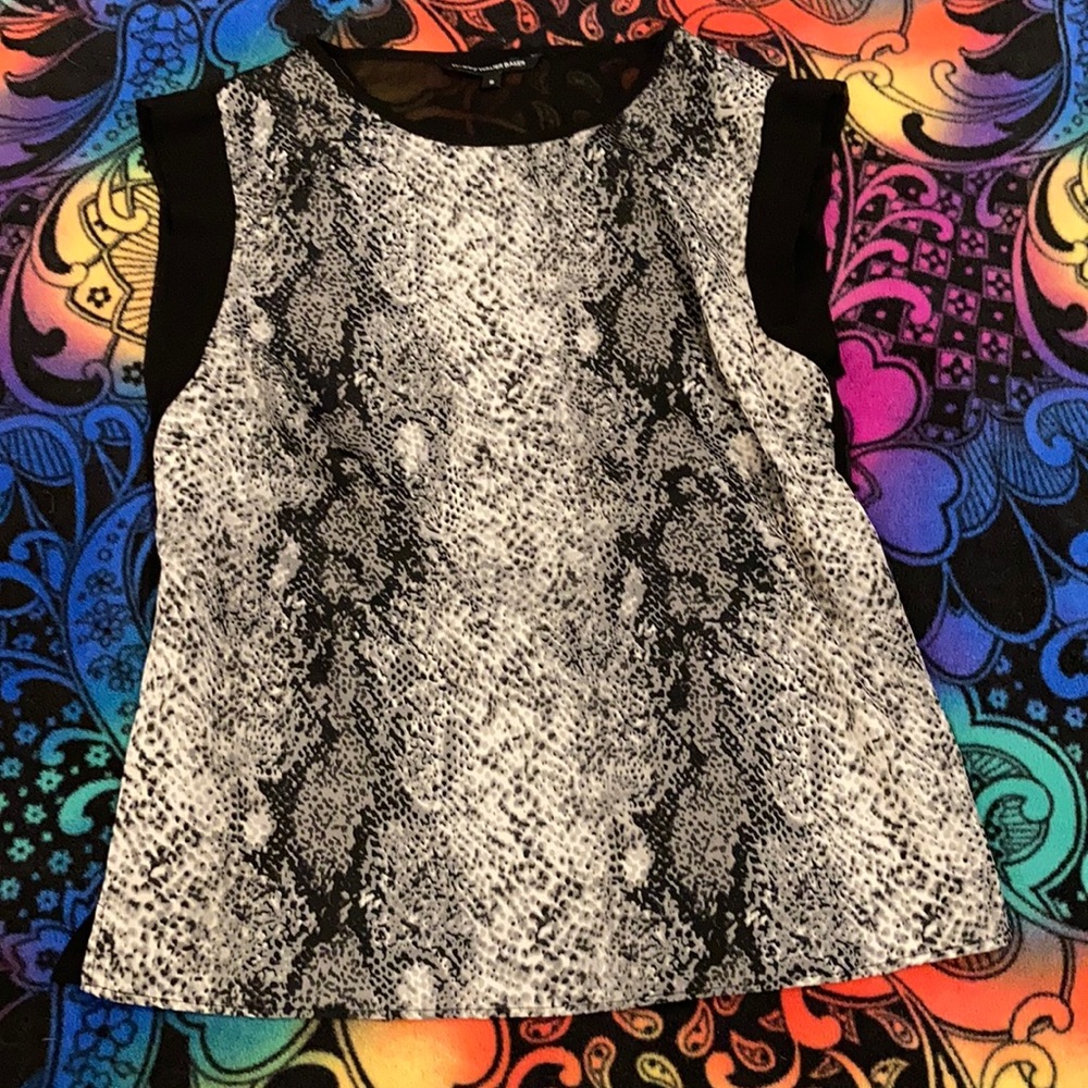 w118 by Walter Baker Snakeskin print sheer shirt
